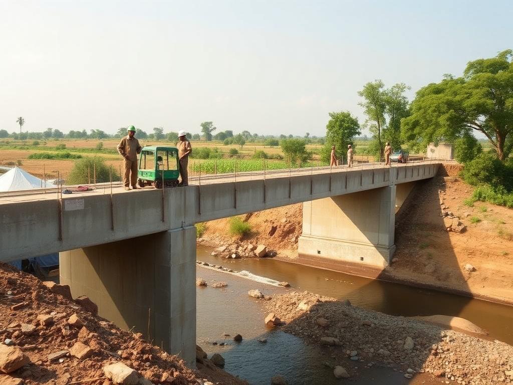 Bridge construction in progress